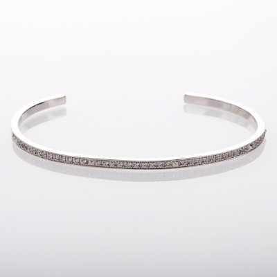 Slim Stone スリム ストーン バングル ホワイト Bracelet Velvet