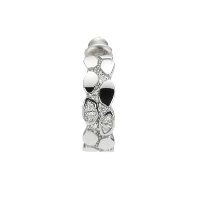 ジオメトリースケールフープピアス ホワイト/ダイヤモンド Pierce ジオメトリースケールフープピアス ホワイト/ダイヤモンド Pierce