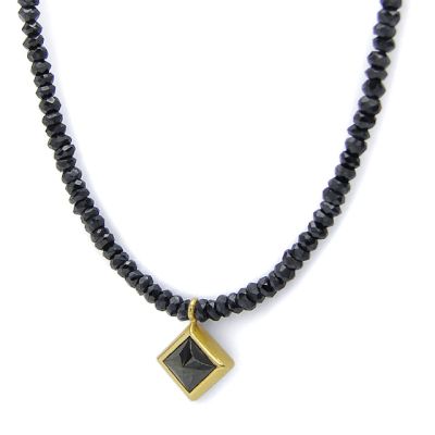 ブラックスピネルネックレス/K18シャープスタッド Necklace Velvet