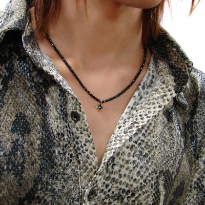 ブラックスピネルネックレス/K18シャープスタッド Necklace